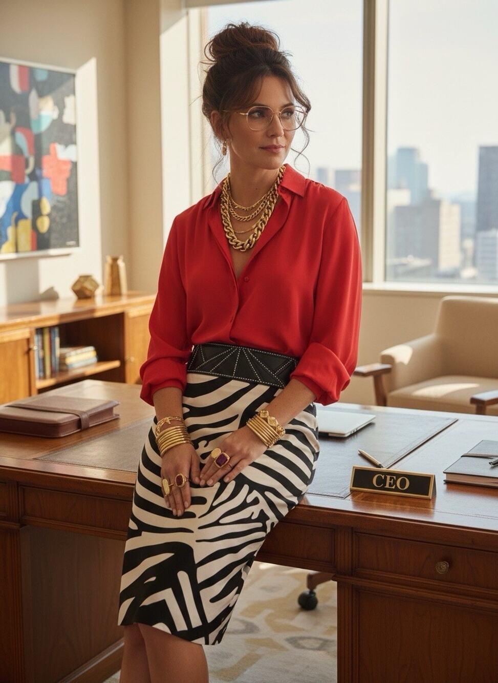 H&M Zebra Print Wiggle Skirt | Black White | Power Skirt | Office Siren | Lined